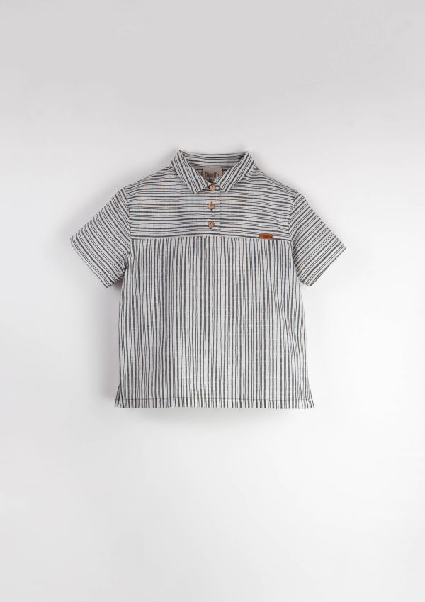 Popelin Embroidered Striped Contrasting Shirt 刺繡撞色襯衫 
