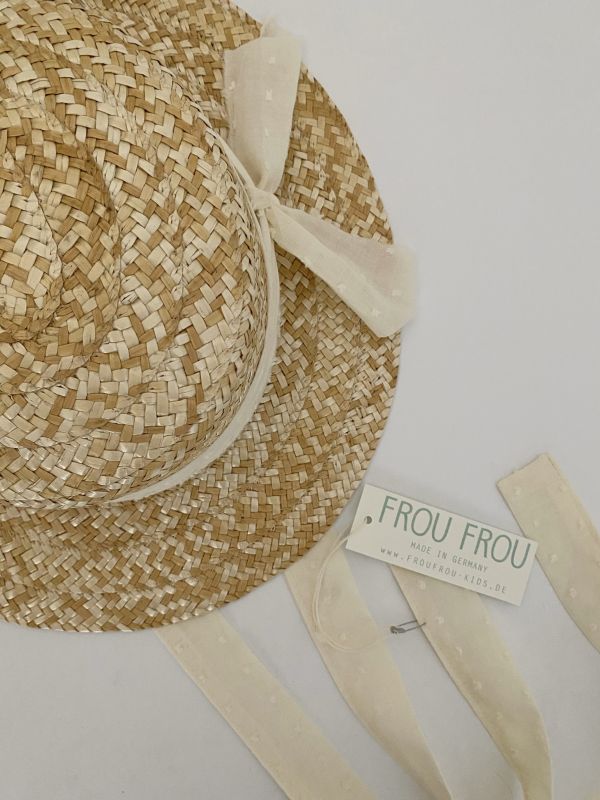 Frou Frou The Classic Straw Hat - Cotton Tap White 
