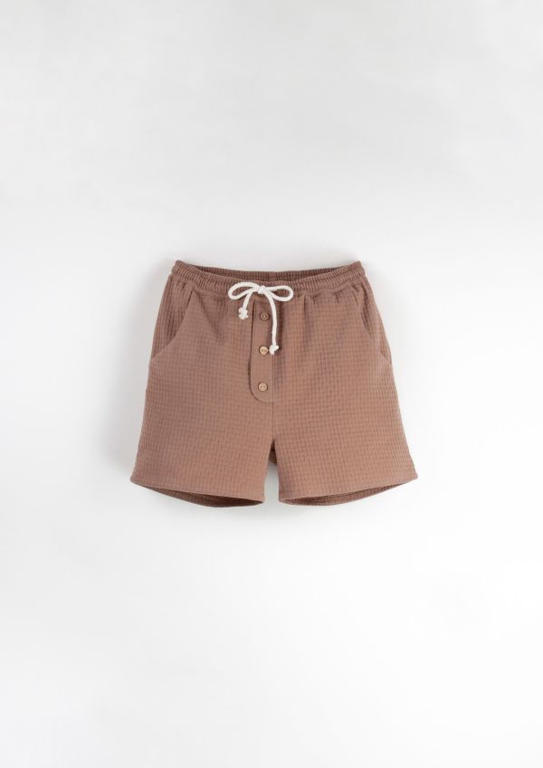 Popelin Textured Bermuda Shorts 及膝短褲 - Brown 