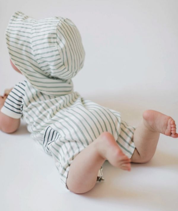 Pehr Shorts Romper - Sea/Ink 新生兒,包屁,連身褲,Pehr,加拿大母嬰品牌,寶寶穿搭,寶寶用品,有機棉,永續經營產品,無毒童裝