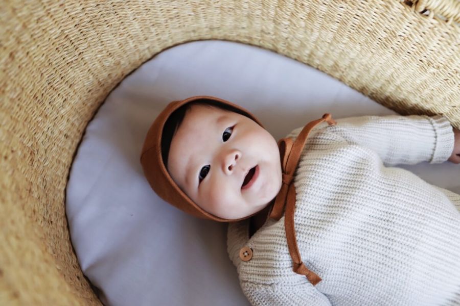 briar baby 綁帶帽 Bonnet - Rust 寶寶天然遮陽帽,美國,母嬰,寶寶配件